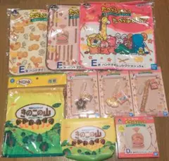 一番くじ　ギンビス　たべっ子どうぶつ　しみチョココーン　きのこの山　ポーチ　巾着