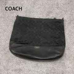 【COACH】ショルダーバック ブラック シグネチャー柄キャンバス レザー