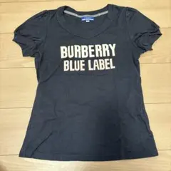 BURBERRY BLUE LABEL ブラック Vネック Tシャツ 38