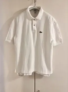 は*ー様 美品　LACOSTE ホワイト ポロシャツ　メンズ　Sサイズ