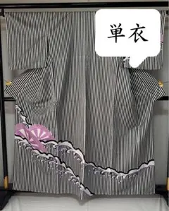 極希少】アンティーク 紗 銘仙 単衣 夏着物 大正ロマン モダン花柄