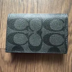 COACH 名刺入れ シグネチャー レザー ブラックのサムネイル