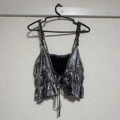 LOWRYSFARM シルバー フリルビスチェ