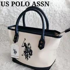 ​【新品 希少】U.S. POLO ASSN. キャンバストートバッグ レザーのサムネイル