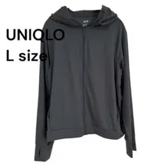 UNIQLO AIRism ジップアップパーカー ブラック Lサイズ フード