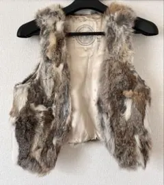 ＊お値下げ中＊ファー ノースリーブ ベスト グレー・ブラウン