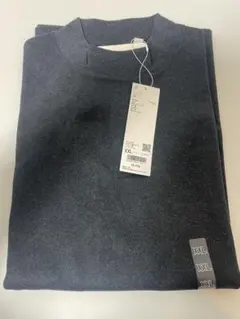 ブルー　XXL ブラッシュドジャージーモックネックTシャツ