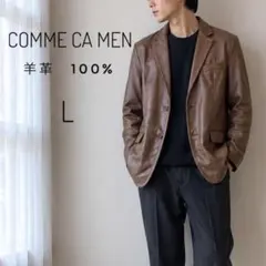 COMME CA MEN 羊革 レザーテーラードジャケット L ブラウンのサムネイル