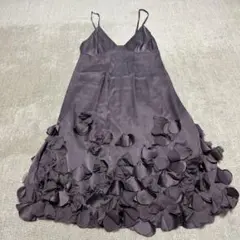 未使用　レベッカテイラー　フラワーモチーフ ノースリーブドレス　ブラウン　2