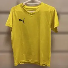 PUMA イエロー Vネック Tシャツ