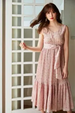 herlipto pleated floral midi dress