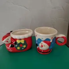 サンタクロースデザイン 陶器製マグカップ クリスマス用