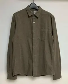 無印良品 両面起毛フランネル 長袖シャツ メンズS ブラウン　MUJI