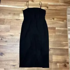 ZARA ザラ　スリット　ワンピース　黒色　キャミワンピ