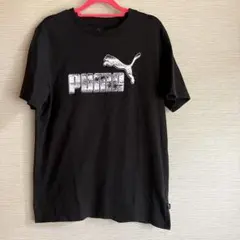 PUMA プリント　黒 半袖 Tシャツ　Ｍ