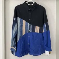 新品未使用　長袖シャツ　青　F