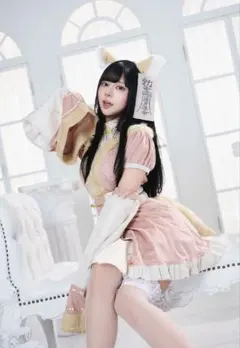 クリアストーン キツネキョンシー ピンク コスプレ衣装 ハロウィン