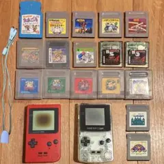 【動作確認済】ゲームボーイ 本体2台ポケット・カラー　通信ケーブル　ソフト17点