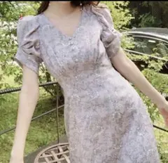 SNIDEL バリエーションプリントパフスリワンピース