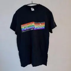 ギルダン プリント Tシャツ クルーネック 半袖 黒 綿 カジュアル