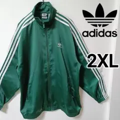 アディダス 緑 ルーズ サテンファイヤーバードトラックジャケット2XL ジャージ