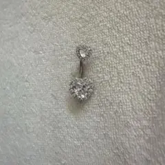 ハート　ボディピアス　クリスタル ボディピアス へそピアス 14G