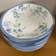 有田焼　其泉　染錦秋草文和皿揃　深皿　5皿セット