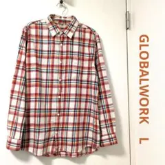 GLOBAL WORK チェック柄ネルシャツ Lサイズ
