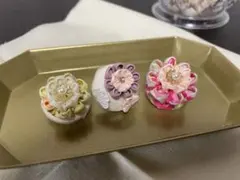 つまみ細工 くるみボタン