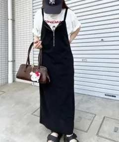 【新品】GeeRA ハーフジップカットジョーゼットキャミワンピース