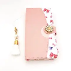 手帳型 スマホケース 淡いリボン ケース iPhone 14 Pro 可愛い