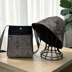 時代龍郷大島紬と帆布のサコッシュ帽子セット - メルカリ