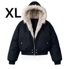 XL ブラック アウター ブルゾン L 黒 ボンバージャケット ファージャケット