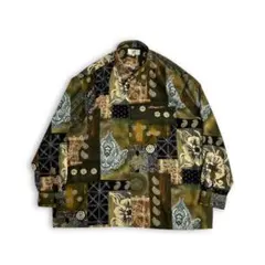 希少 個性派 80s 90s 総柄 クレイジーパターン ヴィンテージシャツ 古着