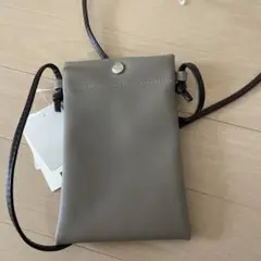 L*A様 グレー スマホショルダーバッグ 合成皮革