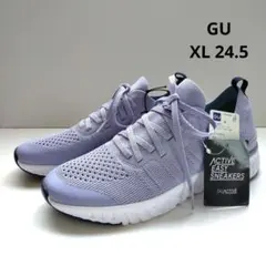 GU ジーユー 24.5 アクティブイージー ニットスニーカー xl パープル