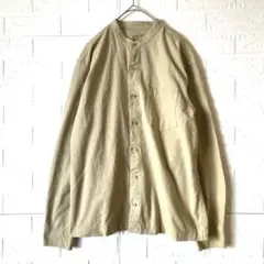 無印良品 バンドカラーシャツ Ｌライベージュ コットン　長袖