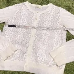 ⌘ 花柄レース　透かし編み　シアー　カーディガン　今月末まで