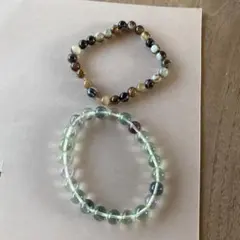 タイガーアイと天然石のブレスレット(2個)