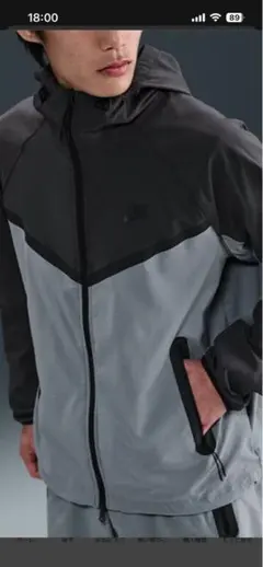 NIKE テック ウィンドランナー フルジップ グレー Lサイズ