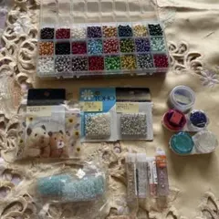 ビーズセット 多色 クリスタルビーズ付き