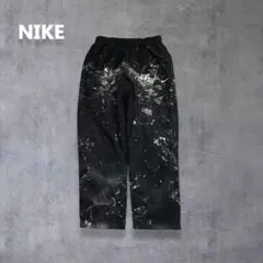 NIKE リメイクペイント黒 L ストリートナイロンパンツグランジY2K古着