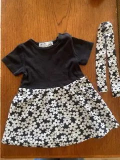 アニエスベー　ベビー花柄半袖ワンピース