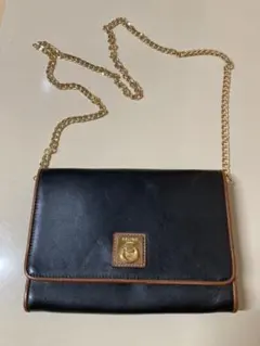 ヴィンテージセリーヌ　ショルダーバッグ　黒レザー