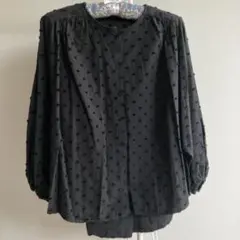 ZARA 長袖　ブラウス　チュニック　ドット　黒