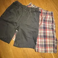 UNIQLO H&M 半ズボン 2点セット グレー・赤チェック柄