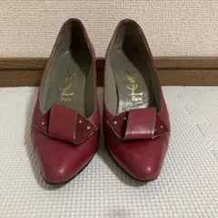 YVES SAINT LAURENT赤 ポインテッドトゥ パンプス ogt-15