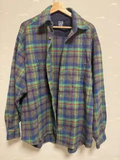 W*A様 希少 90's OLD GAP ヘビーネルシャツ 青黒 チェック 好配 OLD GAP ヘビーネルシャツ 90s 青 黒 チェック 長袖 - メルカリ