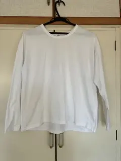 【UNIQLO ユニクロ】 エアリズムコットンT 長袖 白 ホワイト Sサイズ