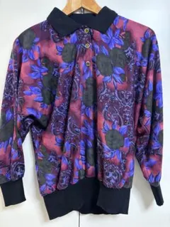 総柄シャツ 花柄 ボタニカル ゆったり 昭和レトロ 個性派 春秋